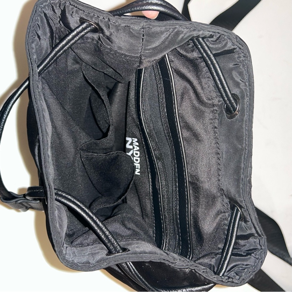 Madden NYC Black Women's Backpack with Chain Detail - Picture 10 of 14